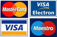  Теперь Вы можете производить оплату кредитными картами Visa, Visa Electron, Master Card, Cirrus, Maestro при получении товара!