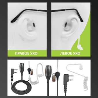 Гарнитура EARPHONIC ER02DP28SB6_K для носимых раций с интерфейсом 2-PIN (K1)